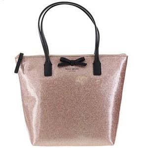 Kate Spade Marvis Street rose gold glittery tote